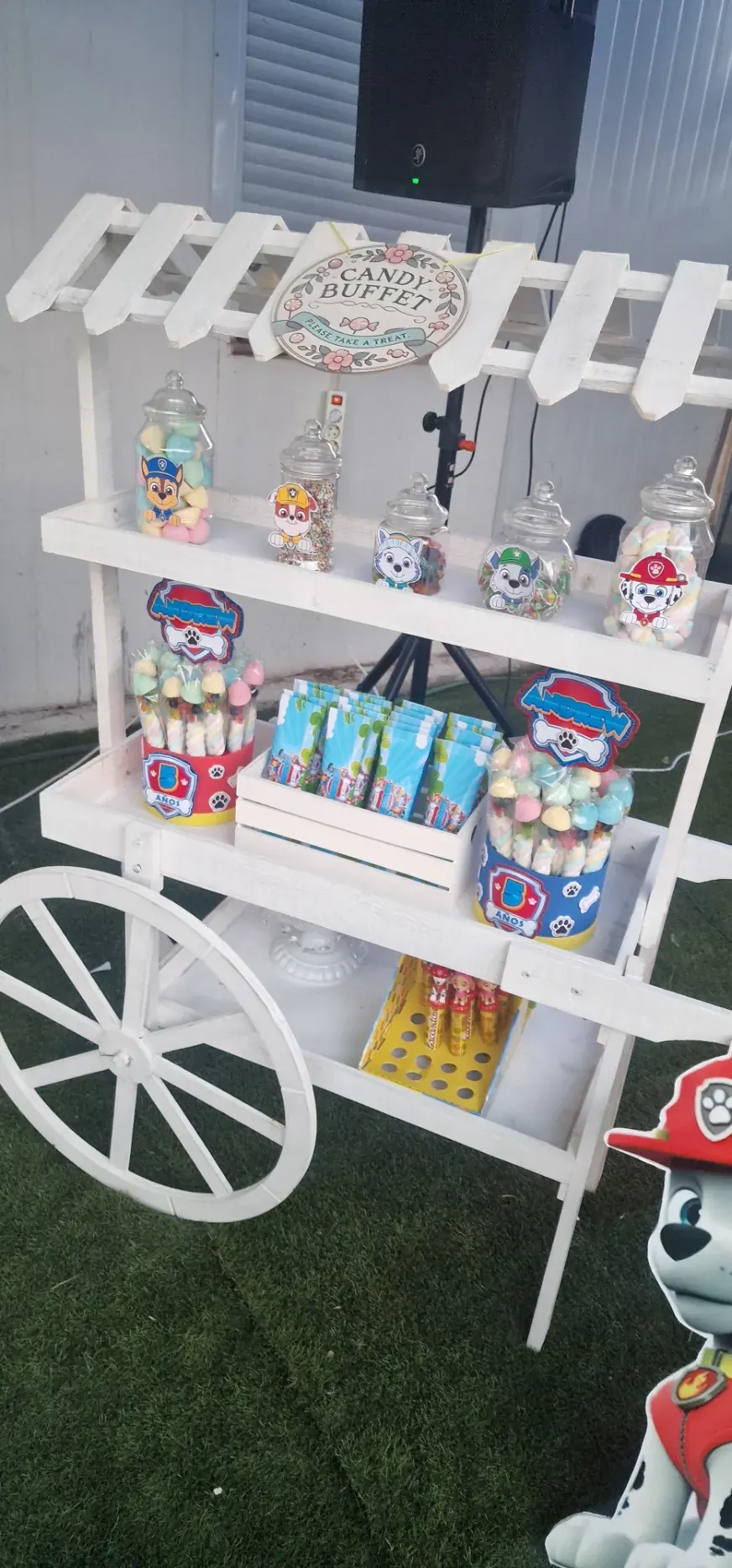 Carrito candy bar — detalle